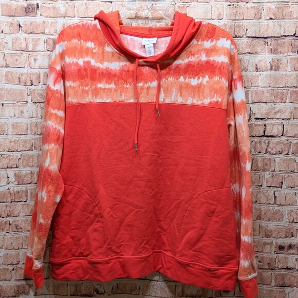 Weekends by Chico's Sweatshirt Hooded Size 2 Large - Picture 1 of 13